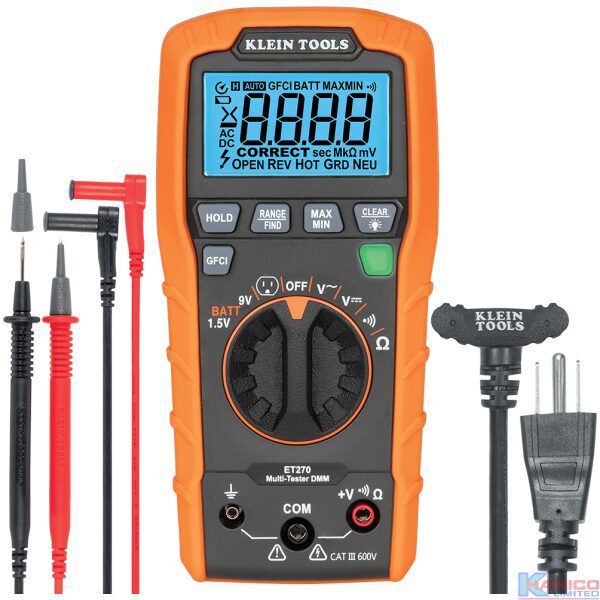 KLEIN 600V DIGITAL MULTIMETER TESTER (ET270)