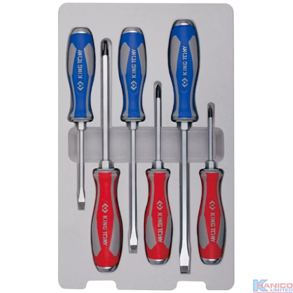 KING TONY 6PC SCREWDRIVER SET FLAT/PHILLP (30206MR)