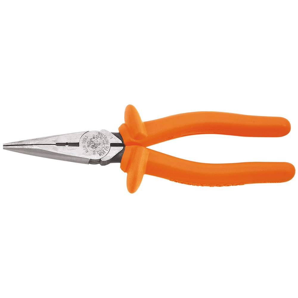 KLEIN 8″ INSULATED LONG NOSE PLIERS (D203-8-INS)