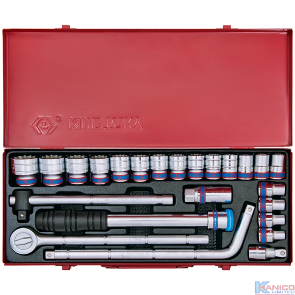 KING TONY 1/2"DR 24PC METRIC 12PT SOCKET SET (4024MR)